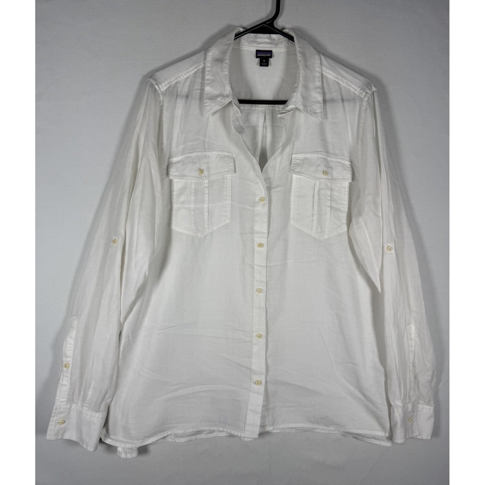 PATAGONIA Lightweight A/C Shirt Top Womens XL # 5429 Cotton-Hemp Breathable